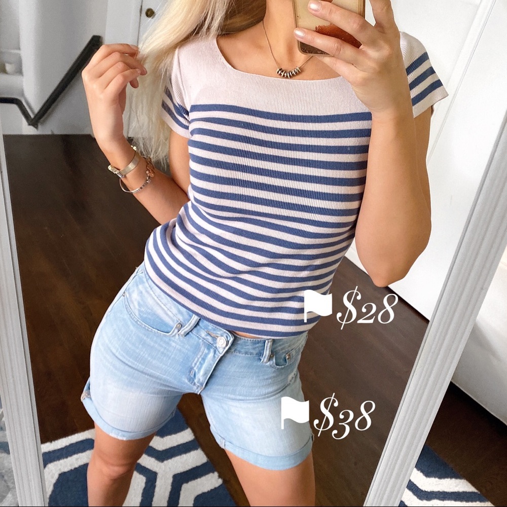 💙 LIGHT BLUE ROLL UP DISTRESSED SHORTS! - Picture 9 of 10